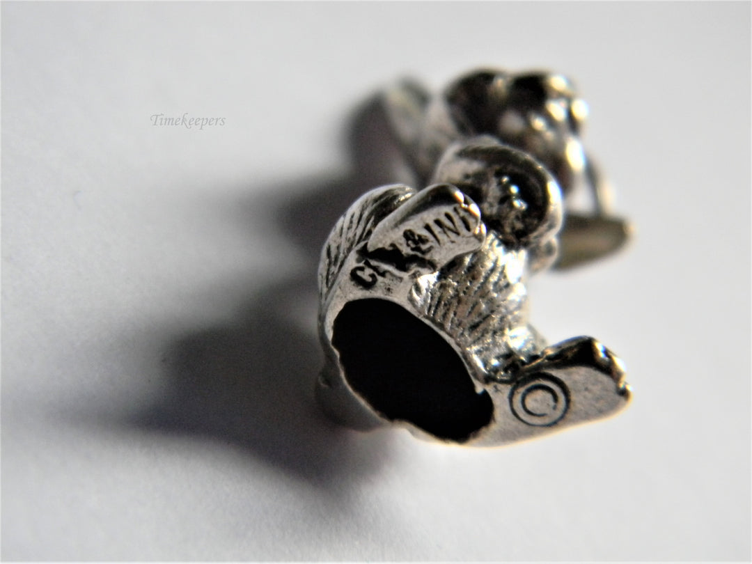 j570 Vintage Sterling Silver Cute 3d Bunny Charm/ Pendant