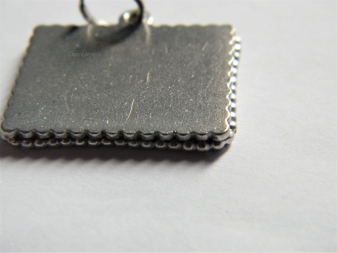 j625 Vintage Silver Tone Sweet Sixteen Charm Pendant with Silhouette