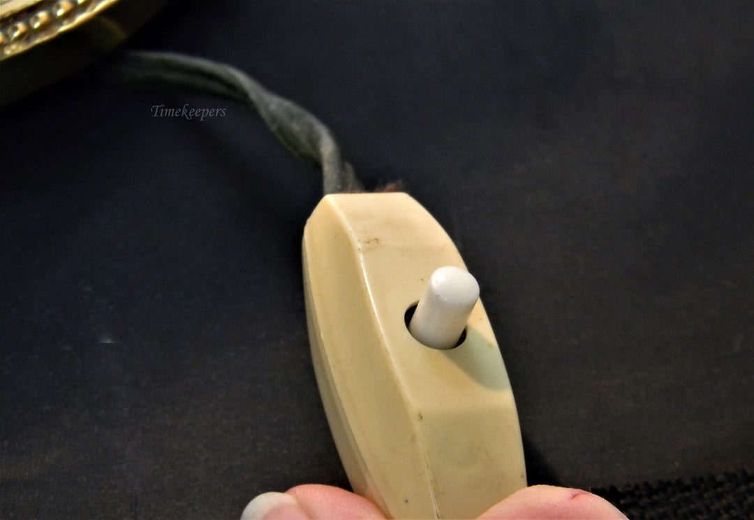 h700 Vintage Ceramic and Brass Candle Look Electric Light