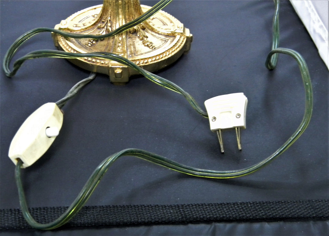 h700 Vintage Ceramic and Brass Candle Look Electric Light