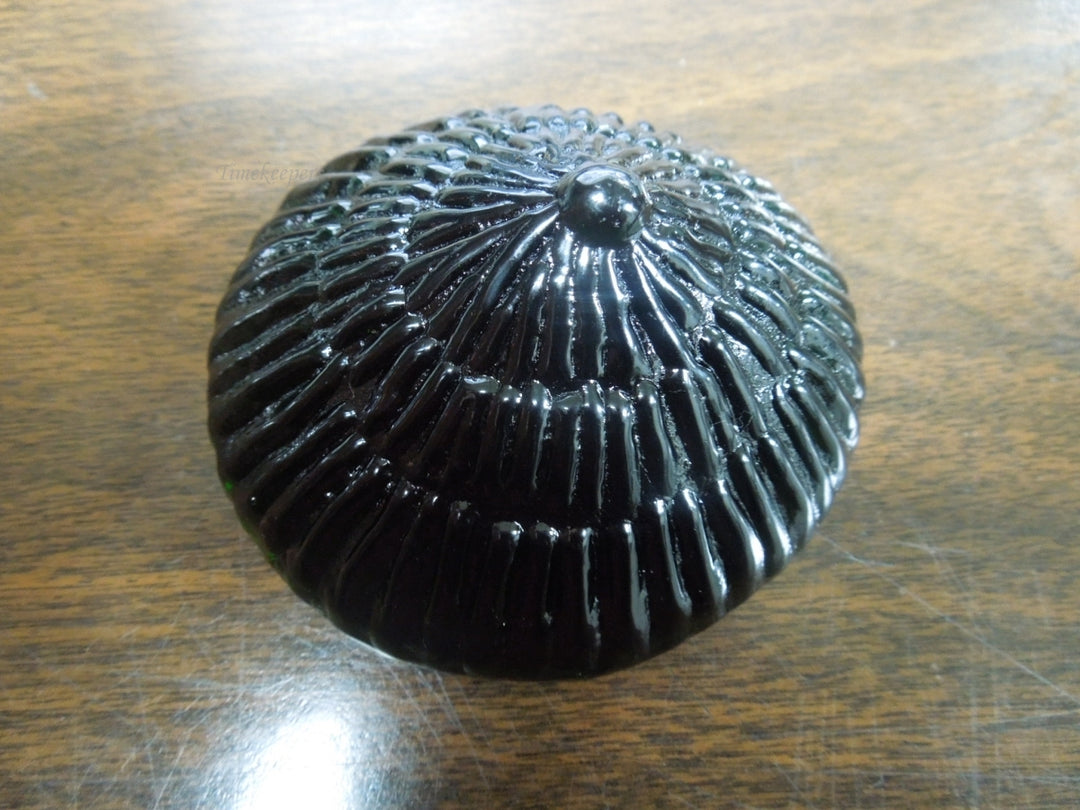 r590 Vintage Black Crystal Paperweight 80mm