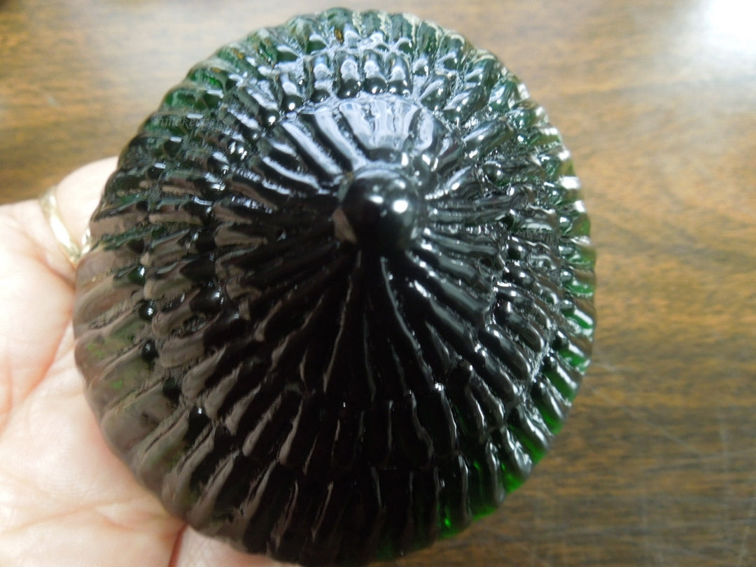 r590 Vintage Black Crystal Paperweight 80mm