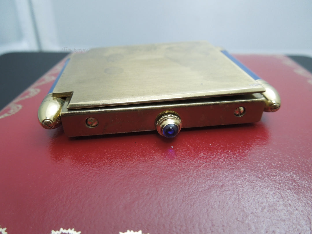 b872 Small Cartier Travel Alarm Clock with Box and Pouch