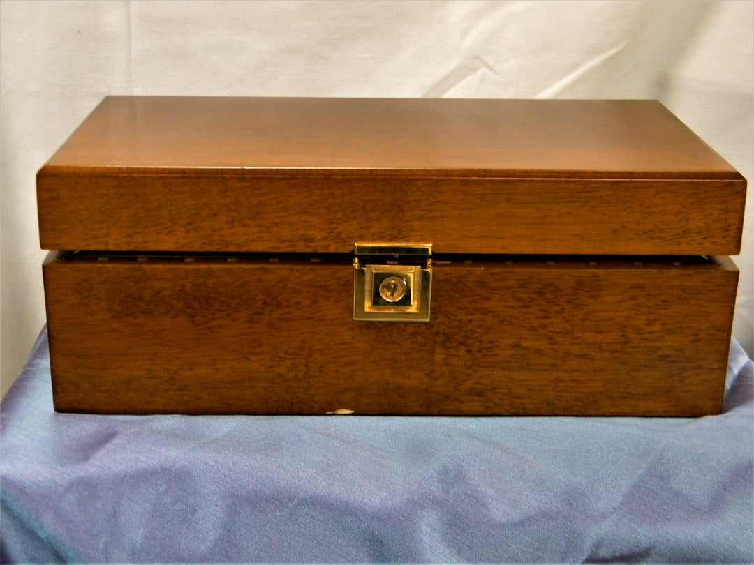 h710 Vintage Wood Humidor Box with Hygrometer and Sponge Humidifier