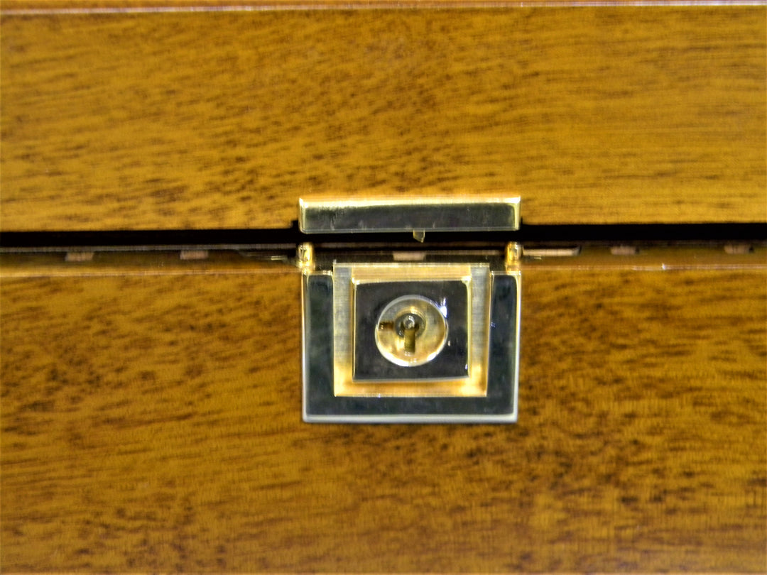 h710 Vintage Wood Humidor Box with Hygrometer and Sponge Humidifier