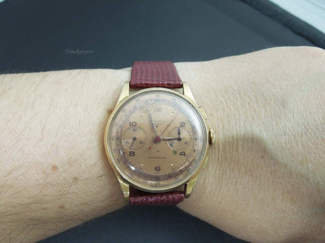 b876 Men's 18kt Yellow Gold Mechanical Suisse Chronographe Wristwatch