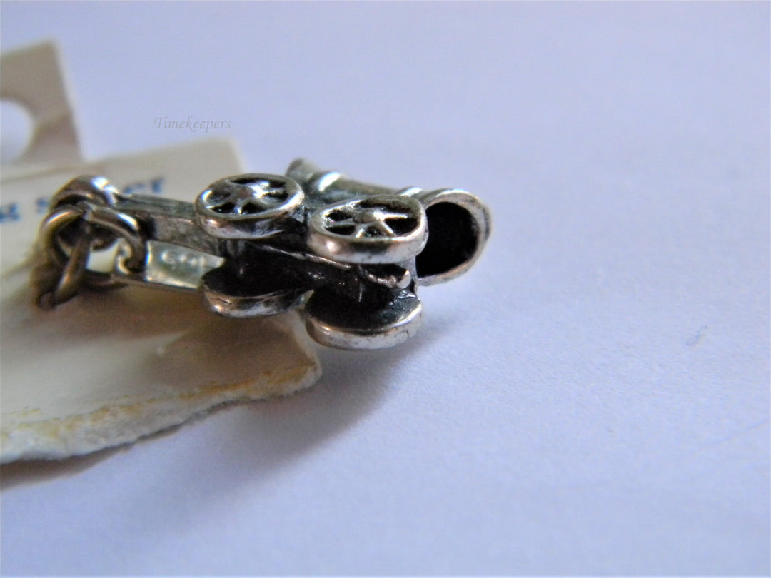 j582 Vintage Sterling Old/ New Stock Covered Wagon Charm/ Pendant