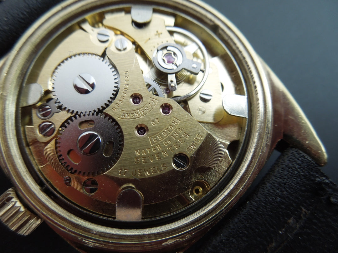 g359 Classy Croton Watch, Water &amp; Shock Resistant, Gold Filled w/ Stainless Steel Back