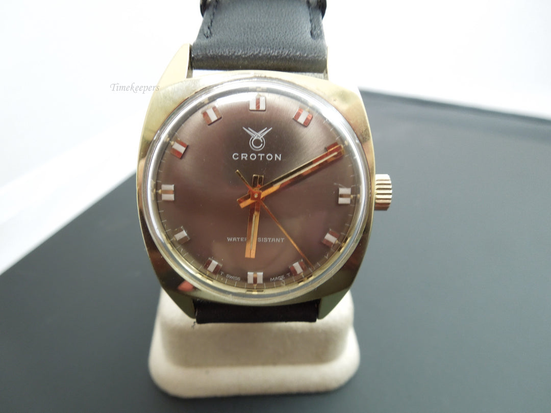 g359 Classy Croton Watch, Water &amp; Shock Resistant, Gold Filled w/ Stainless Steel Back