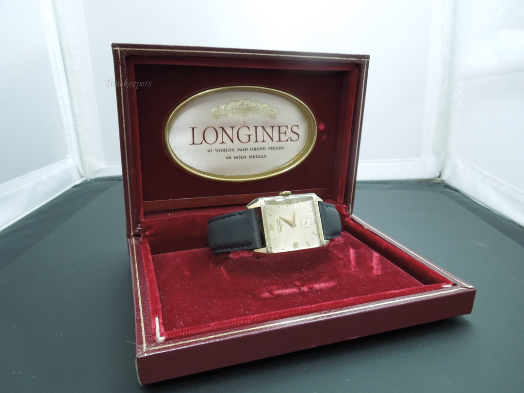 b878 Men's Vintage 10kt Gold Filled Mechanical Longines Wristwatch with original box