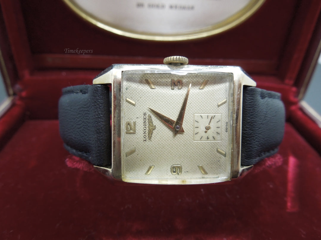 b878 Men's Vintage 10kt Gold Filled Mechanical Longines Wristwatch with original box
