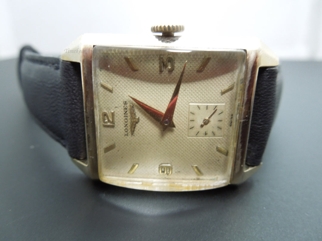 b878 Men's Vintage 10kt Gold Filled Mechanical Longines Wristwatch with original box