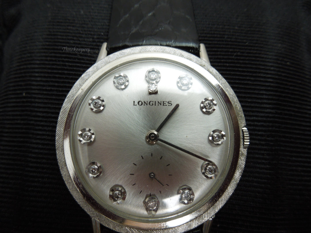 b879 Men's Classic Mechanical 14kt White Gold Longines Wristwatch with box