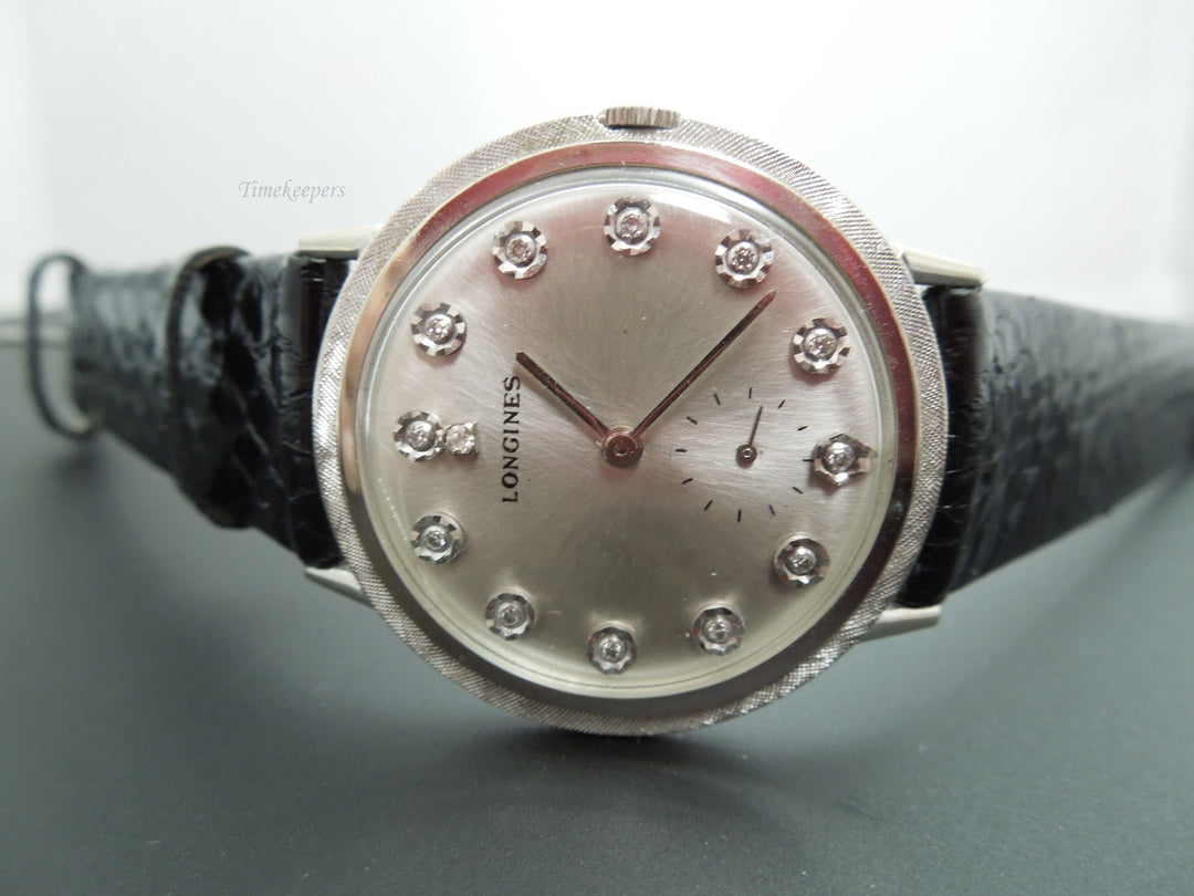 b879 Men's Classic Mechanical 14kt White Gold Longines Wristwatch with box