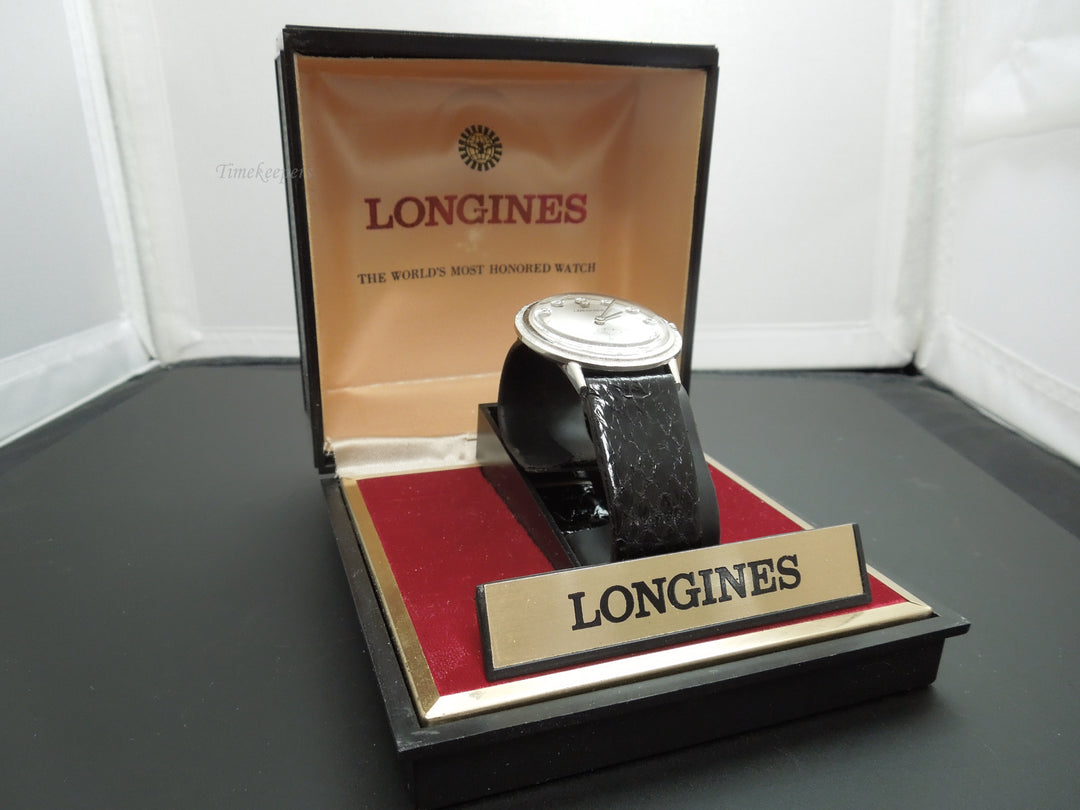 b879 Men's Classic Mechanical 14kt White Gold Longines Wristwatch with box