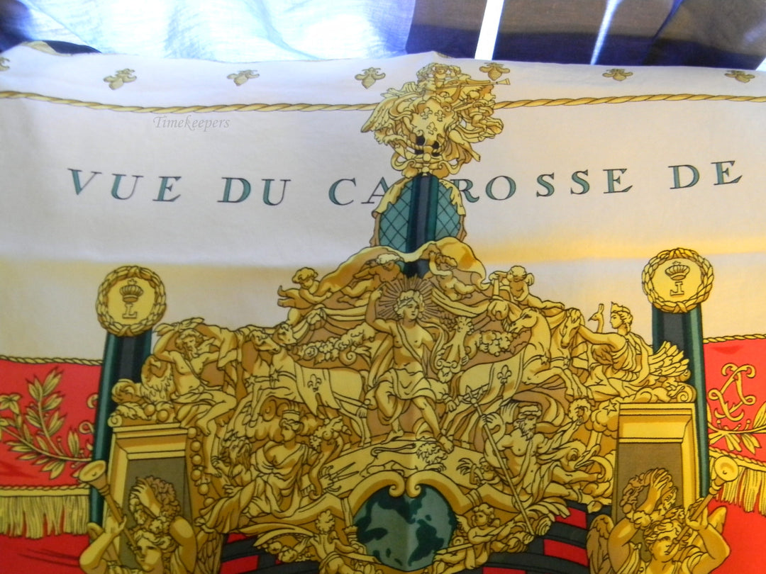 h734 Vintage Rare La Reale Vue du Caross de La Galere Hermes Scarf