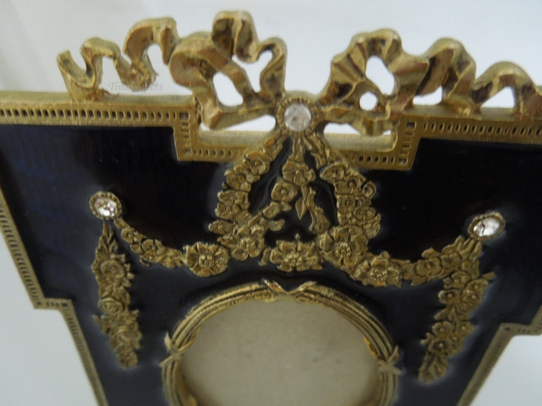 r699 Vintage Terragrafics Small Brass Enameled Tabletop Picture frame