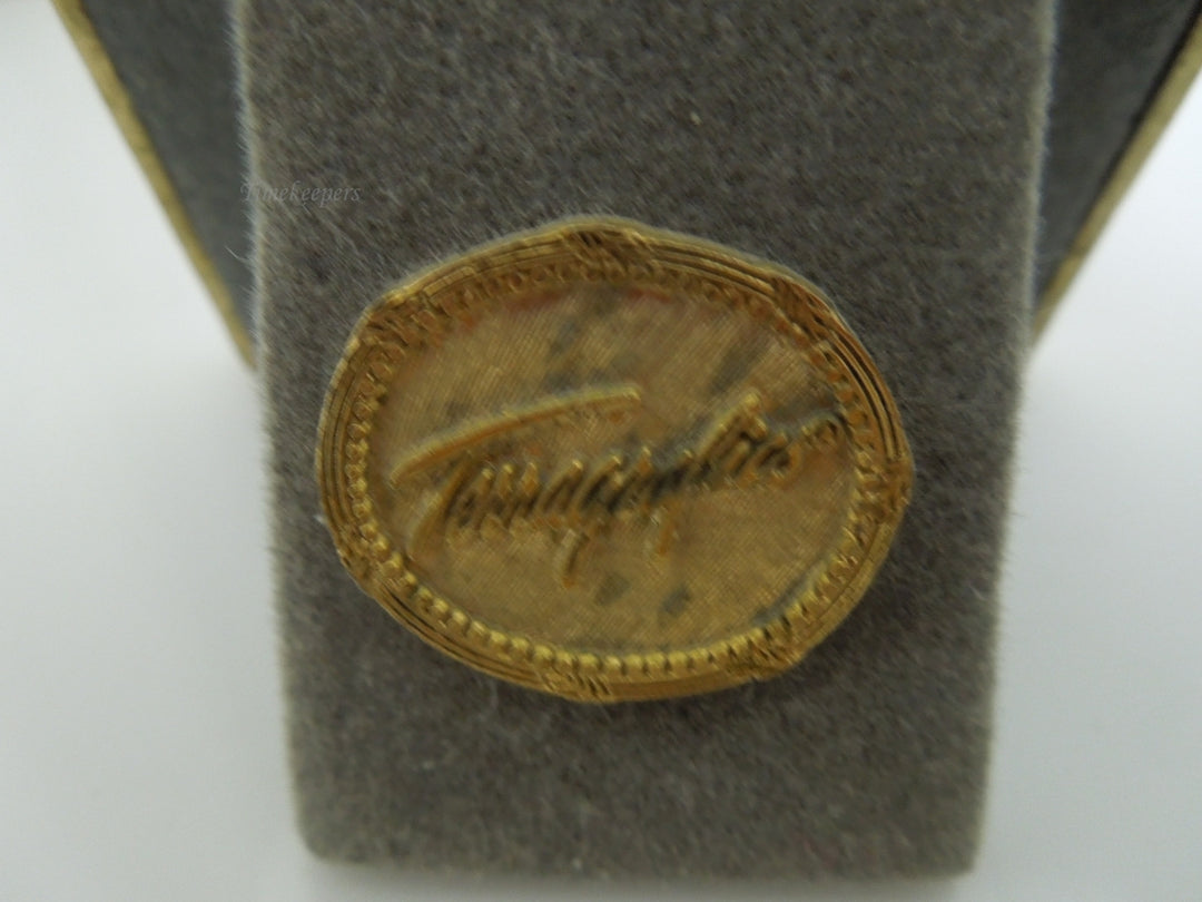 r699 Vintage Terragrafics Small Brass Enameled Tabletop Picture frame