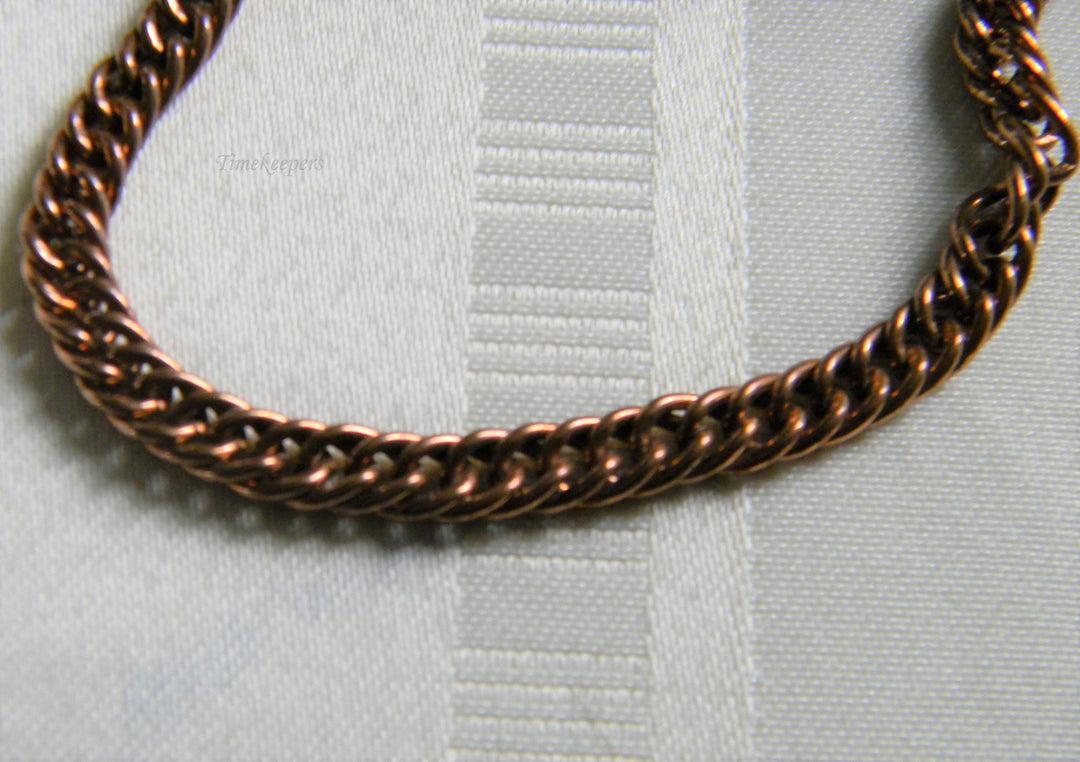h765 Nice Vintage Copper Curb Link Necklace with Fold over Clasp
