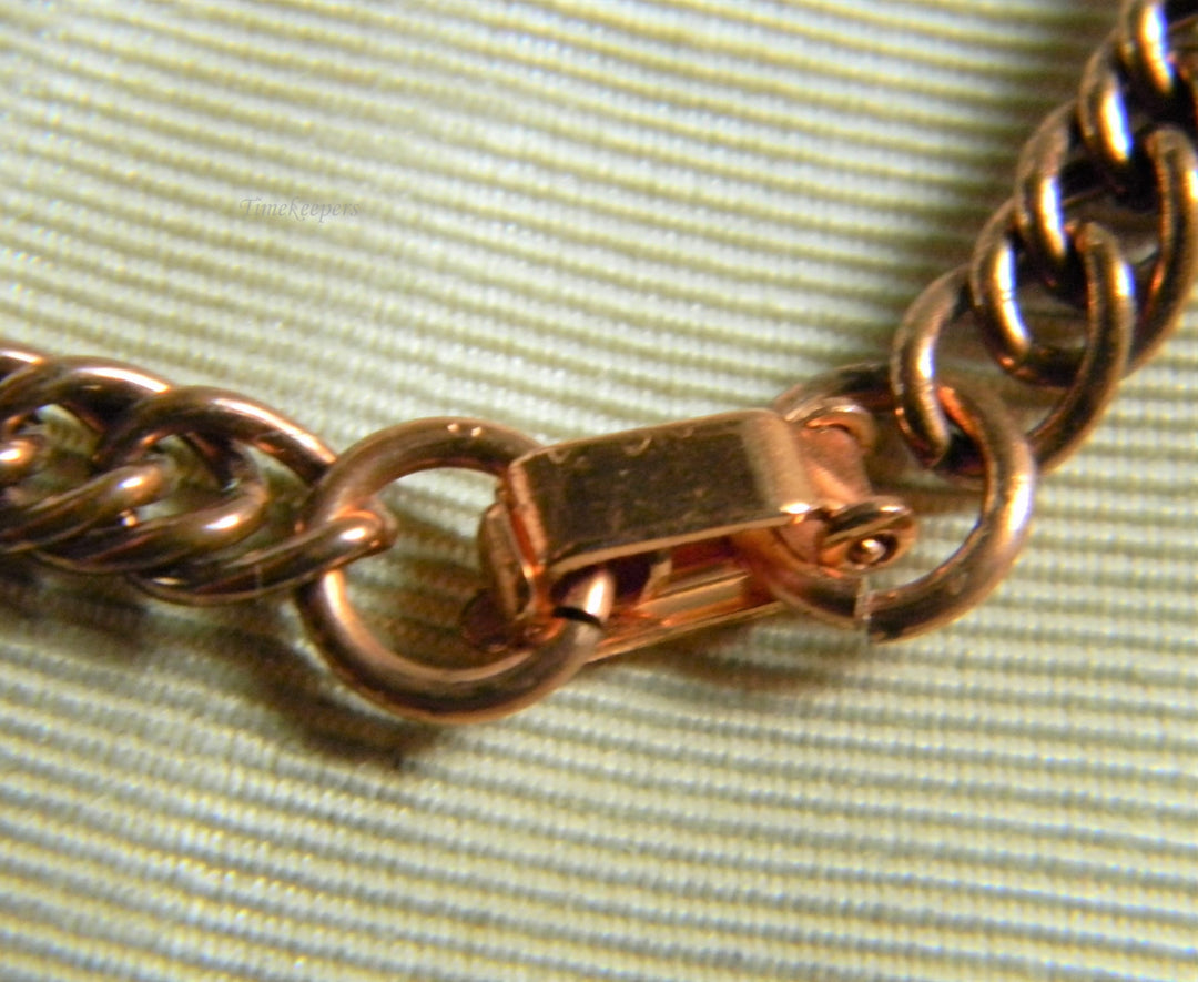 h765 Nice Vintage Copper Curb Link Necklace with Fold over Clasp