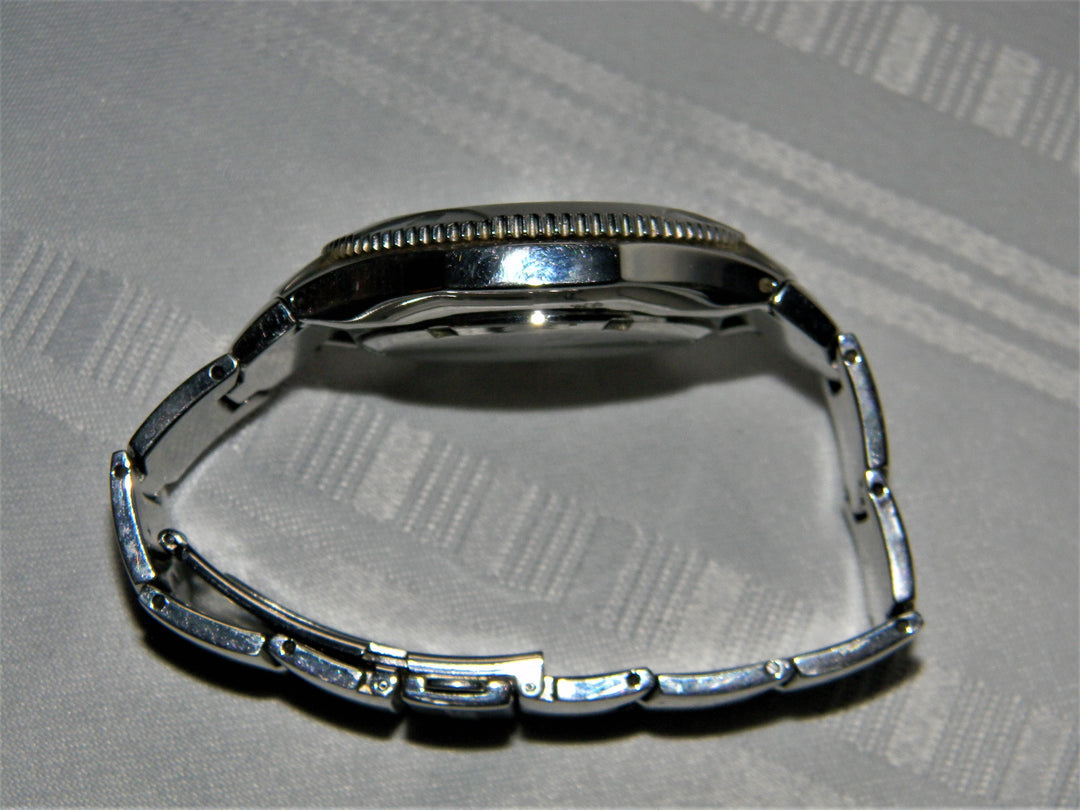 j605 Retro Seiko Quartz Stainless Chronograph Wrist Watch Bracelet Band