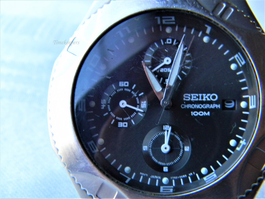 j605 Retro Seiko Quartz Stainless Chronograph Wrist Watch Bracelet Band