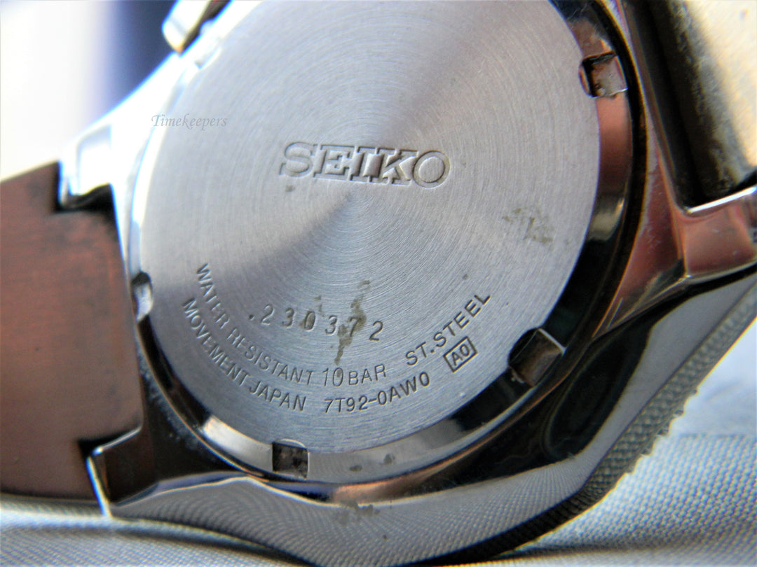 j605 Retro Seiko Quartz Stainless Chronograph Wrist Watch Bracelet Band