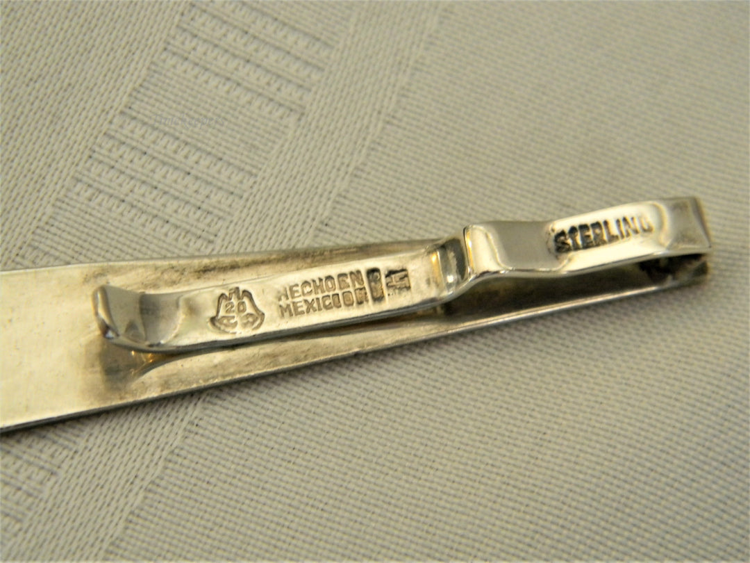 j618 Handsome Vintage Sterling Silver and Copper Tie Bar