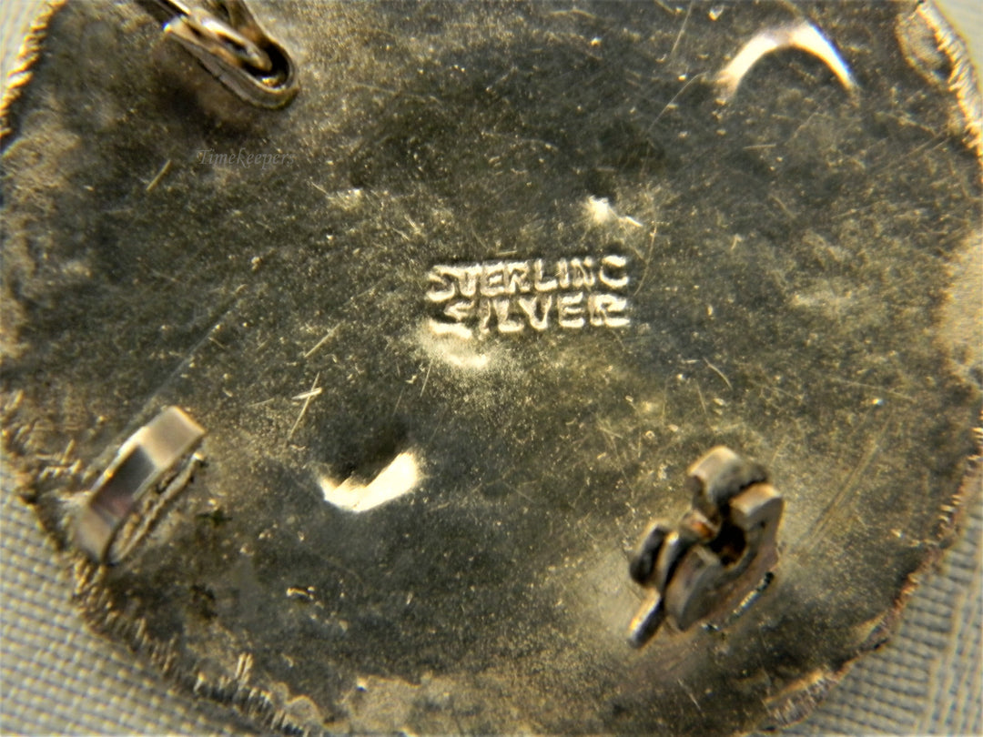 j620 Beautiful Vintage Sterling Silver Round Convertible Brooch/ Pendant