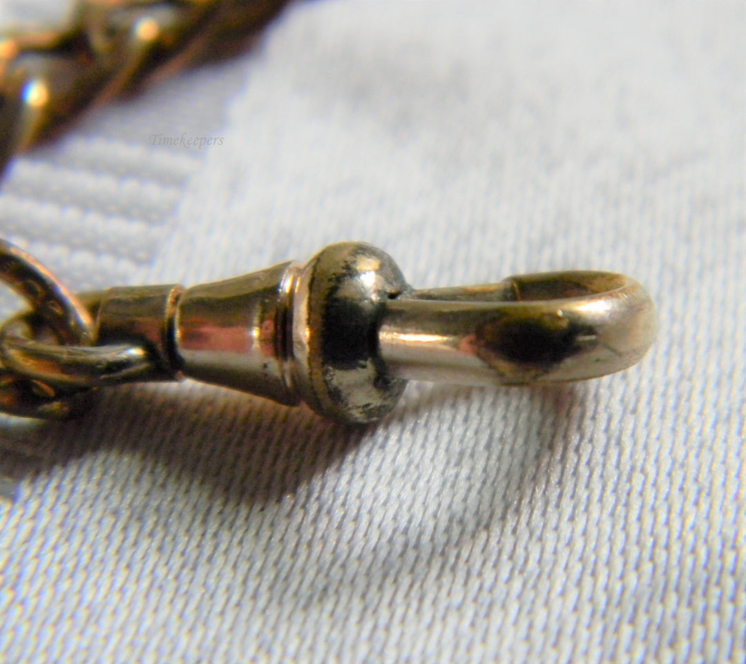 h798 Nice Vintage Gold Filled Pocket Watch Chain with Embossed Curb Links