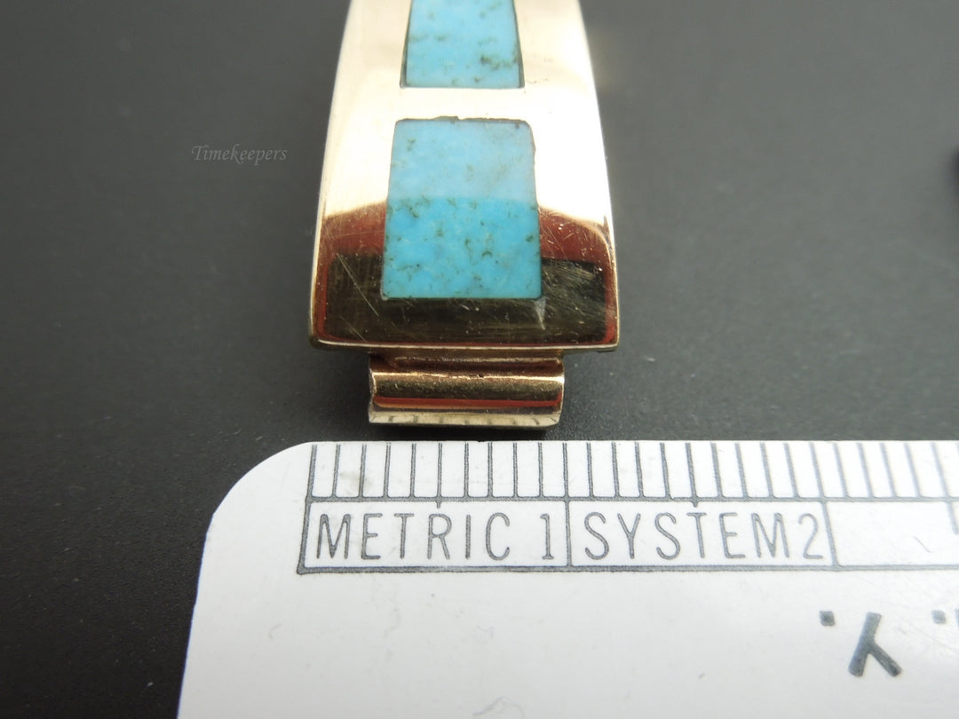 b918 Beautiful 14kt Yellow Gold Tapering 12mm Turquoise Watch Band