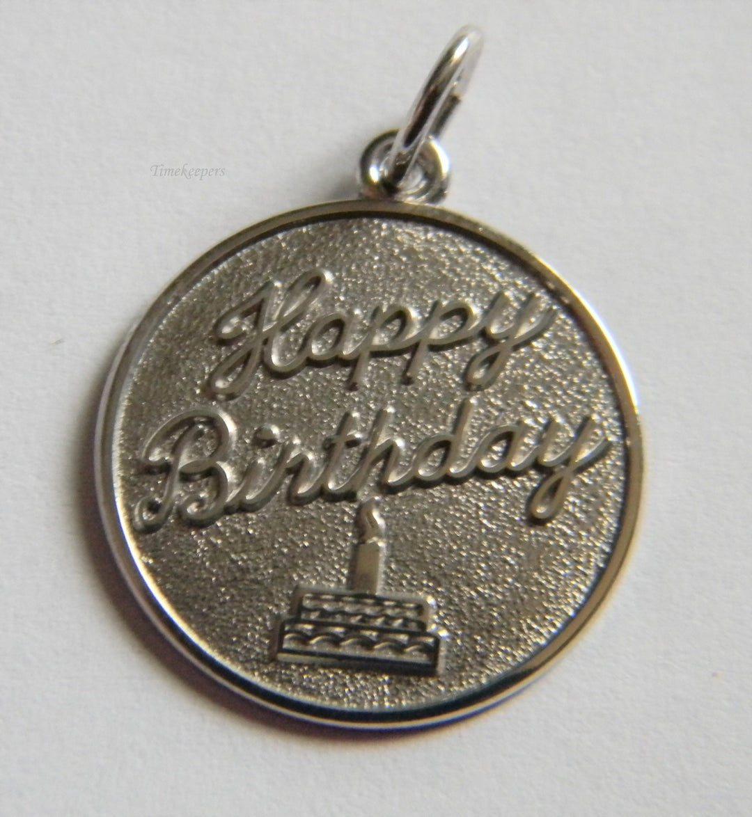h808 Cute Sterling Silver Happy Birthday Charm or Pendant