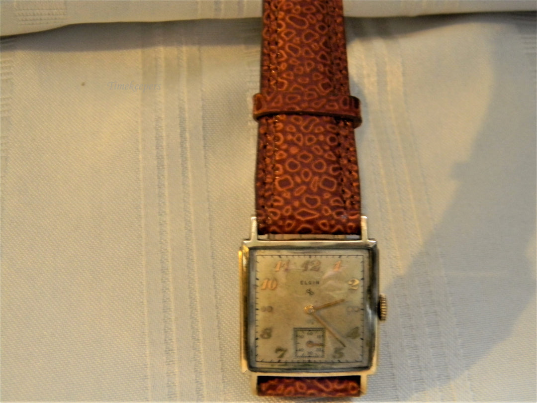 j635 Vintage Unisex Mechanical Elgin wristwatch 10k Gold Filled