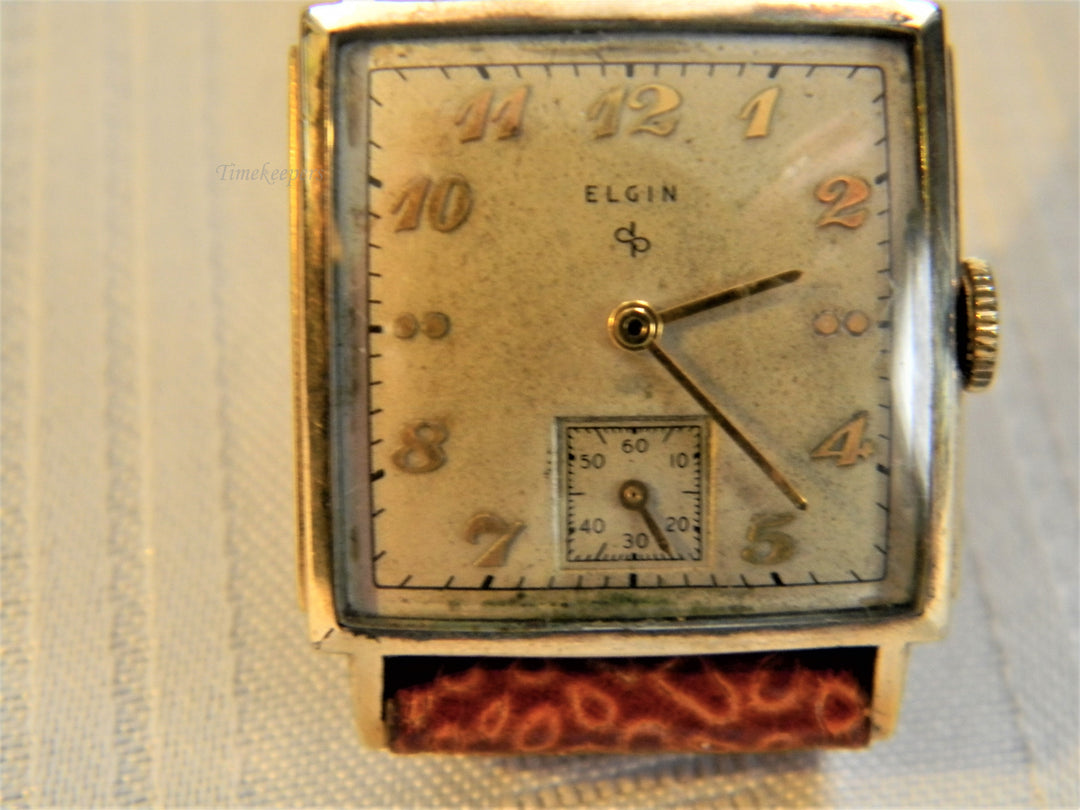 j635 Vintage Unisex Mechanical Elgin wristwatch 10k Gold Filled