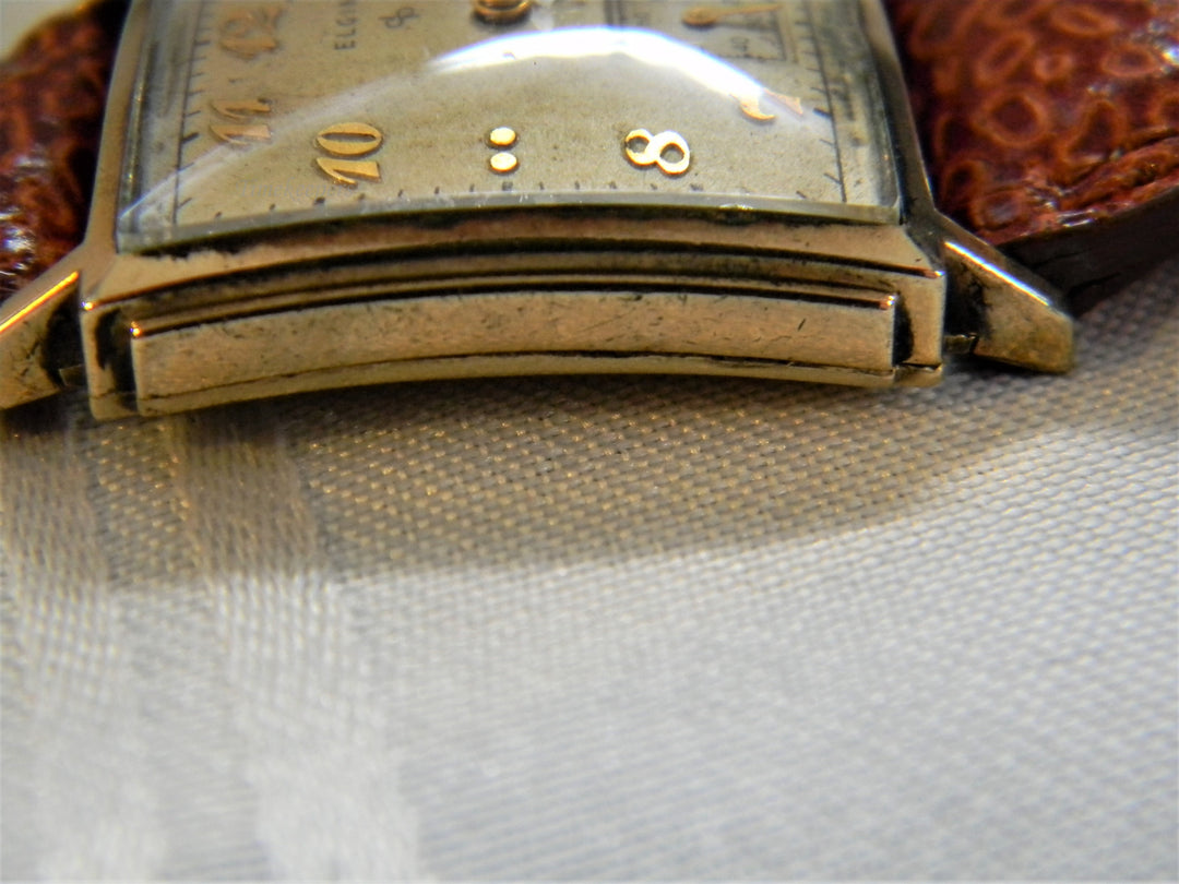 j635 Vintage Unisex Mechanical Elgin wristwatch 10k Gold Filled