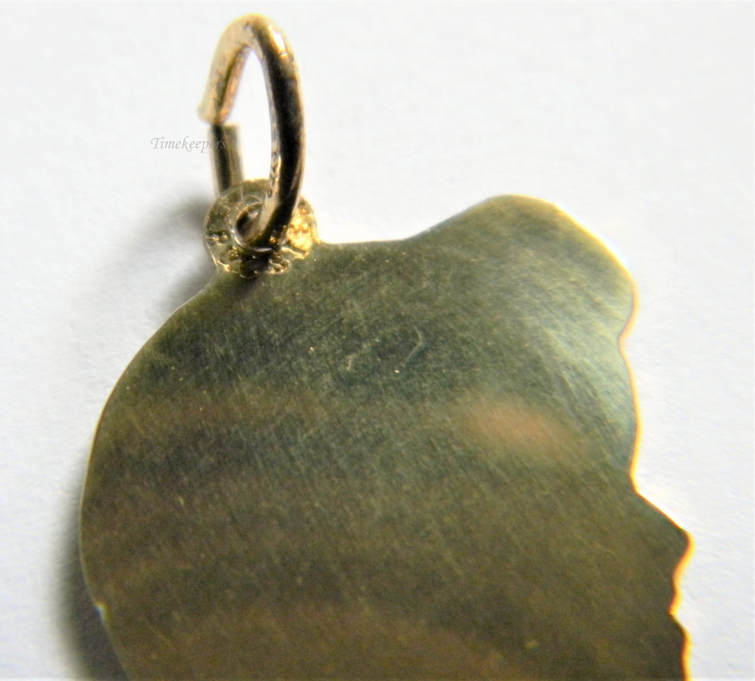 h810 Cute Sterling Silver Girl Silhouette Charm or Pendant with Gold Plating