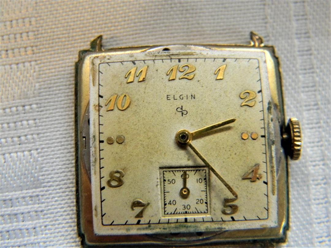 j635 Vintage Unisex Mechanical Elgin wristwatch 10k Gold Filled
