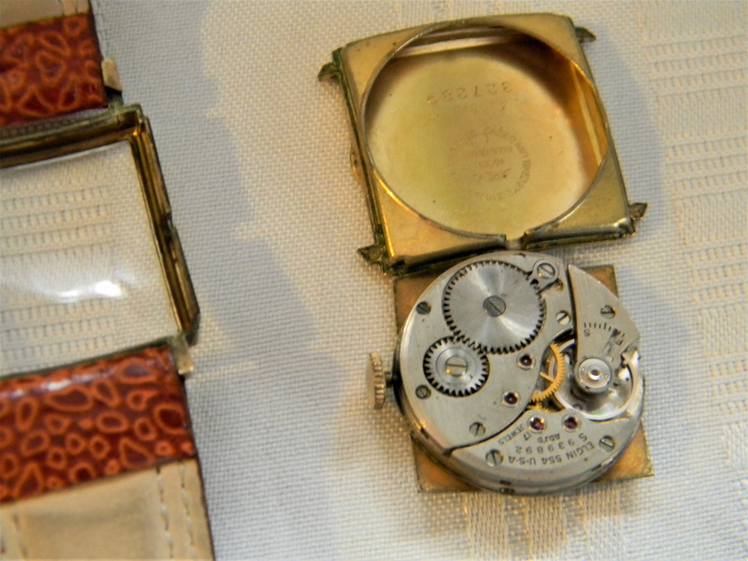 j635 Vintage Unisex Mechanical Elgin wristwatch 10k Gold Filled