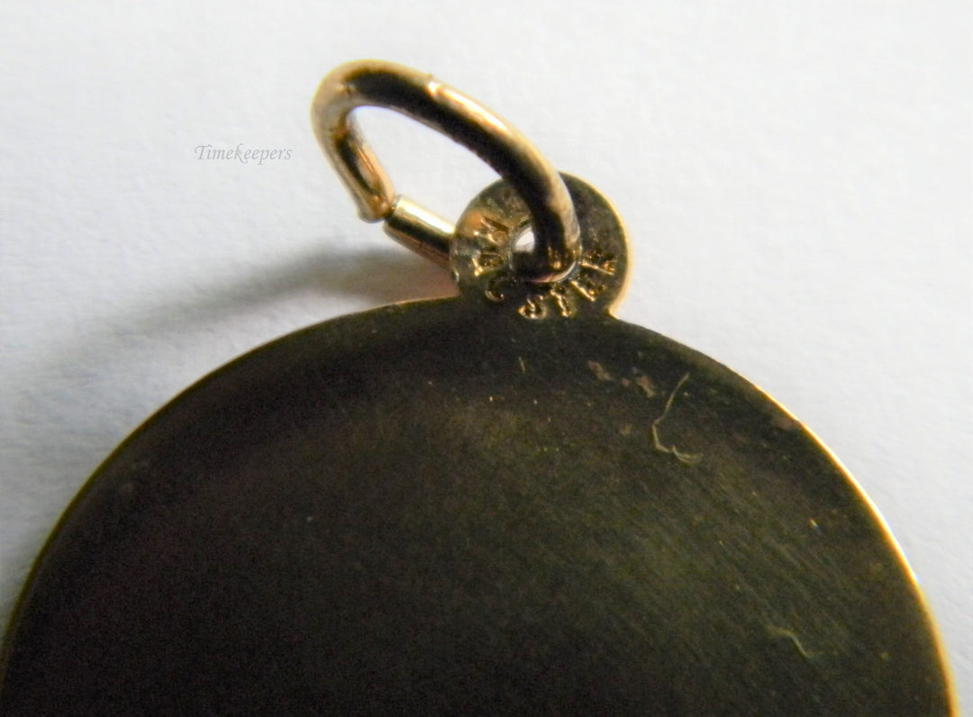 h811 Cute Sterling Silver Circle or Disc Charm or Pendant with Gold Plating