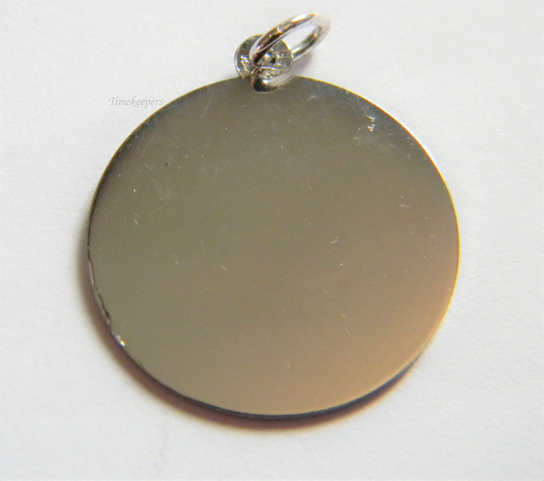 h815 Cute Sterling Silver Round Charm or Pendant with Happy Birthday Embossed