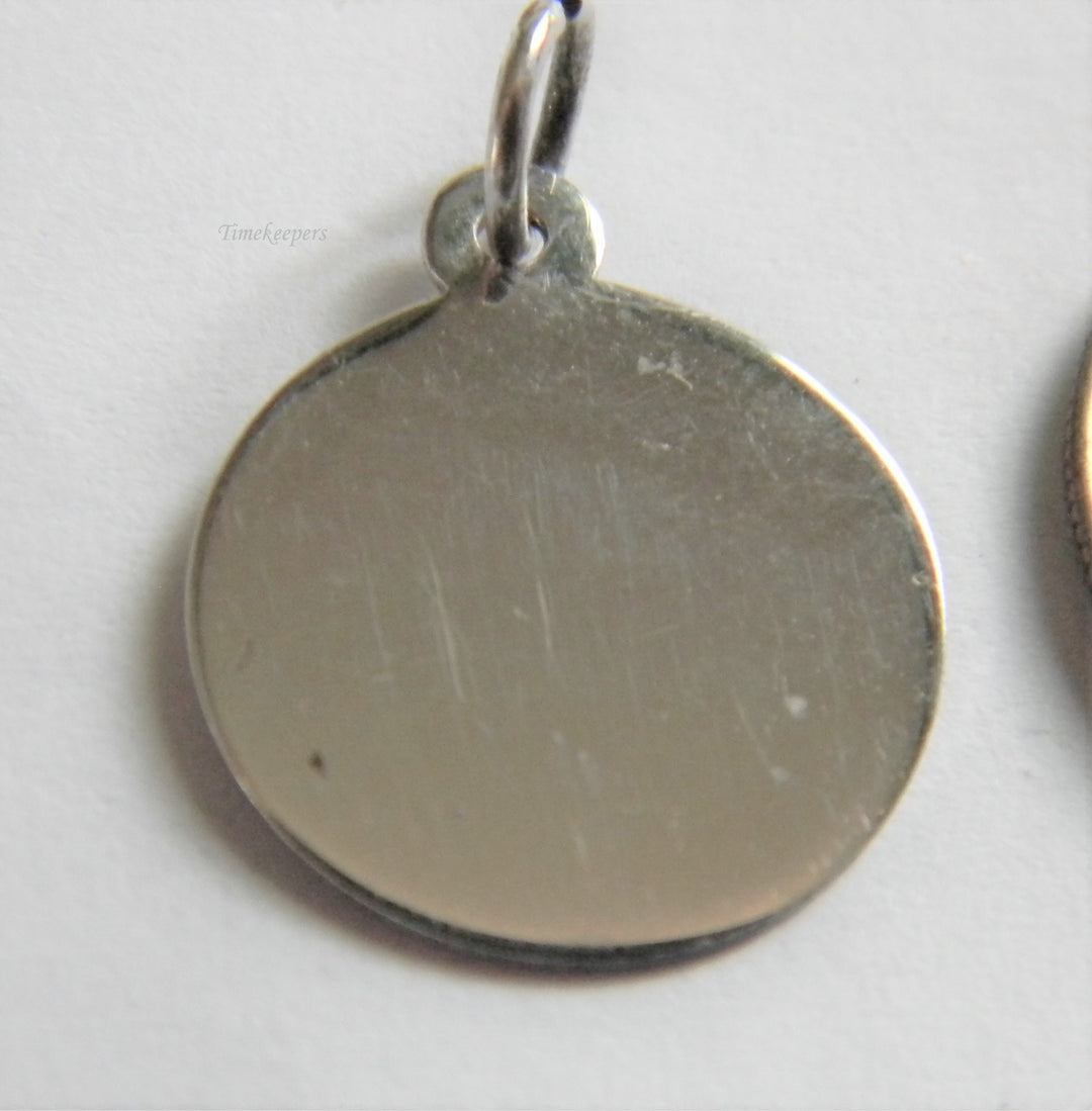 h818 Cute Sterling Silver Polished Round/ Disc Charm or Pendant