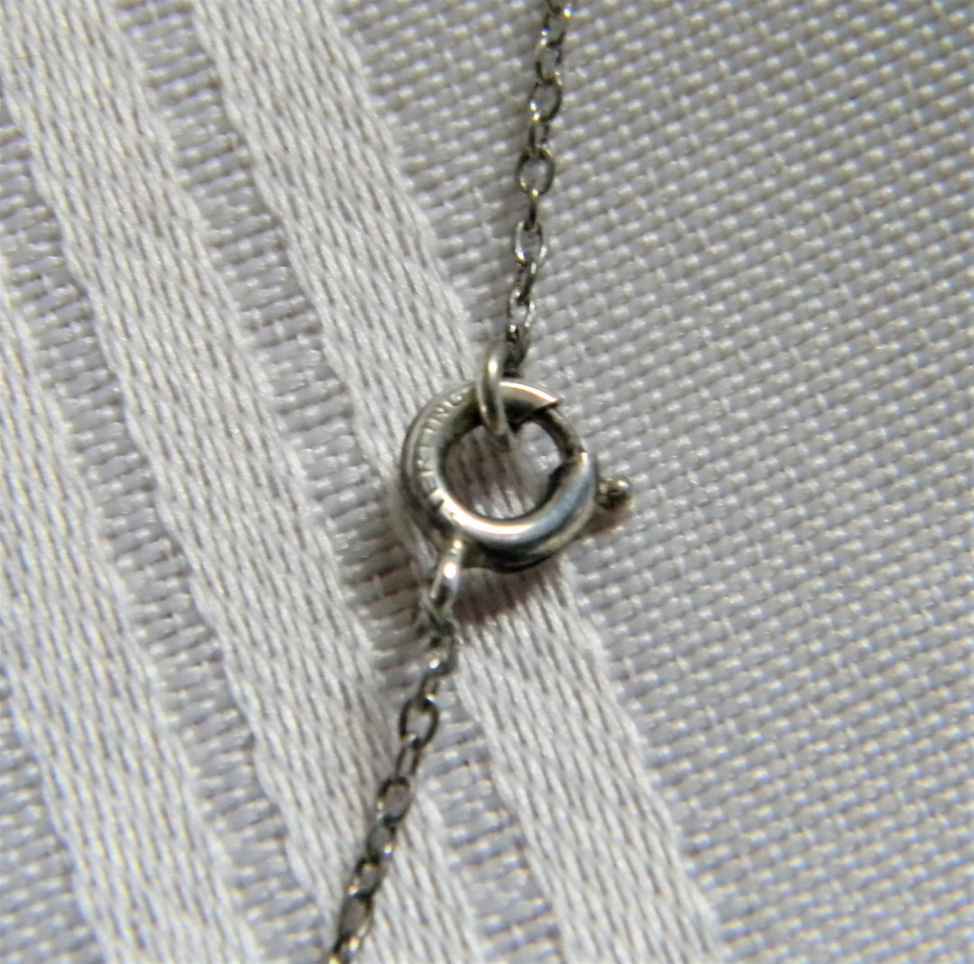 H830 Unique Silver tone Pendant with Glass Stones on Sterling Silver Chain