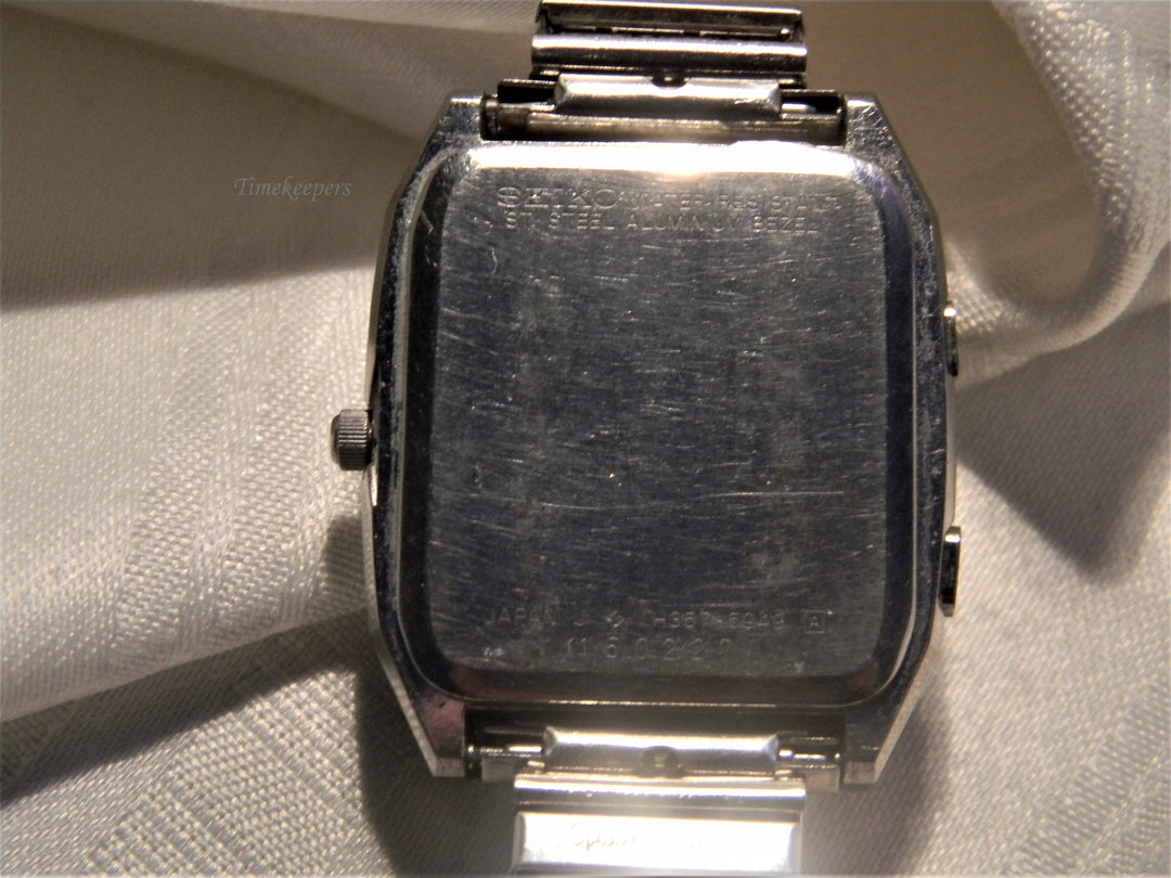 j641 Retro 1981 James Bond Seiko Alarm Chronograph Quartz Men's Watch with Flex Band