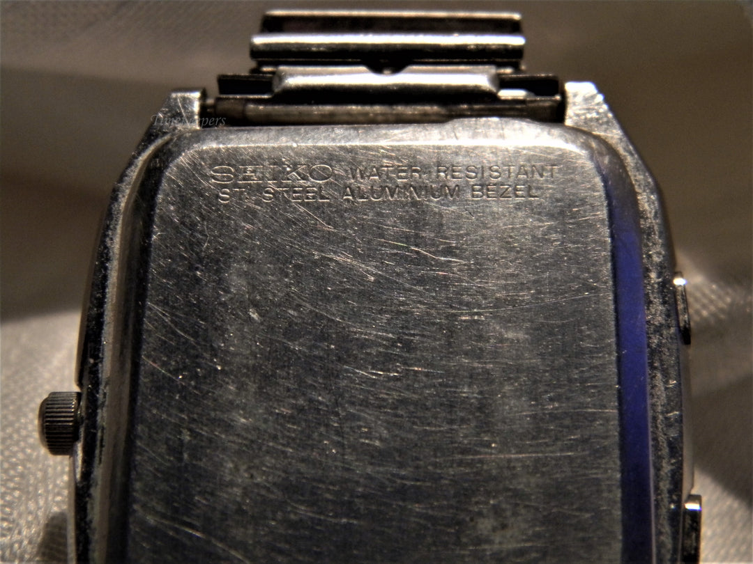 j641 Retro 1981 James Bond Seiko Alarm Chronograph Quartz Men's Watch with Flex Band