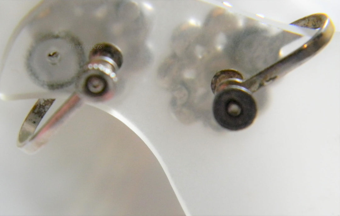 h845 Stunning Sterling Silver Earrings with Marcasite Stones (not Pierced)