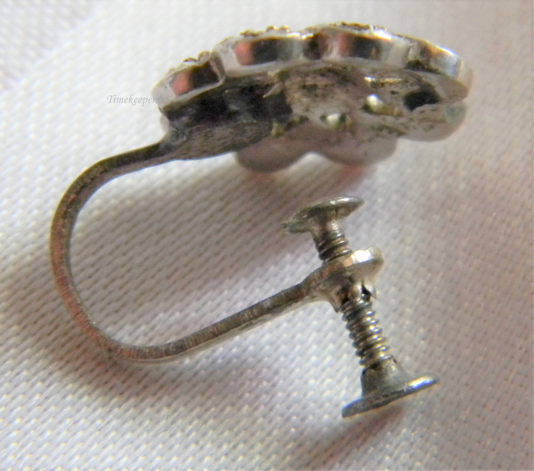 h845 Stunning Sterling Silver Earrings with Marcasite Stones (not Pierced)