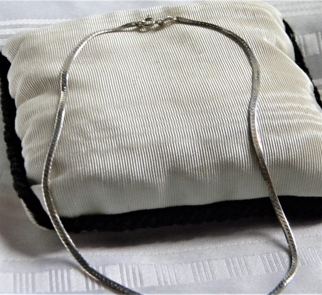 h849 Nice Sterling Flattened Omega Silver Chain 16" Long