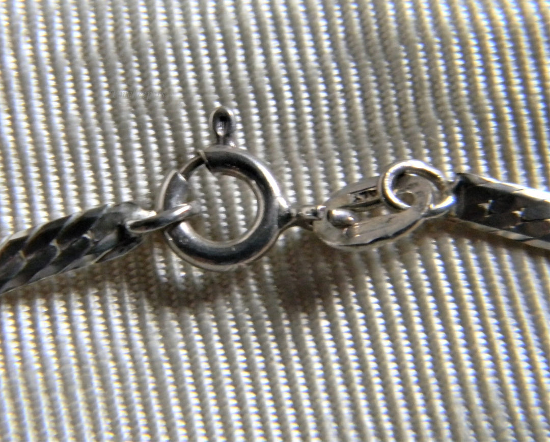 h849 Nice Sterling Flattened Omega Silver Chain 16" Long