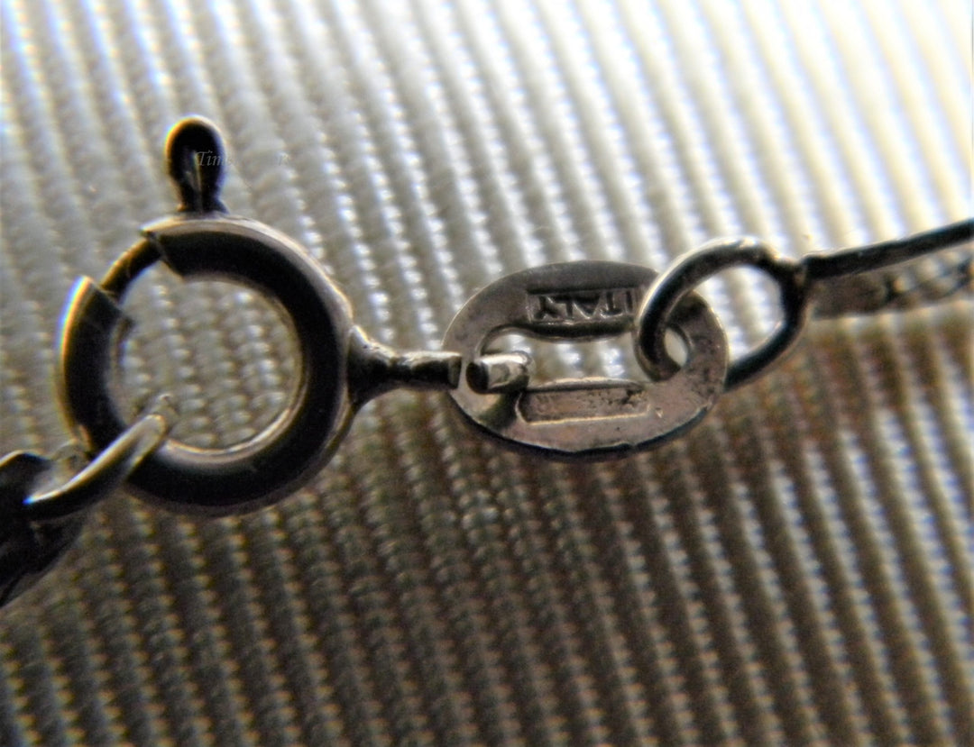 h849 Nice Sterling Flattened Omega Silver Chain 16" Long