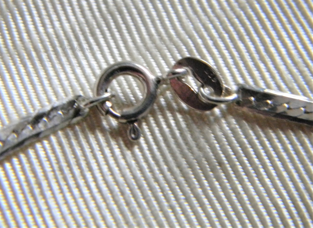 h849 Nice Sterling Flattened Omega Silver Chain 16" Long